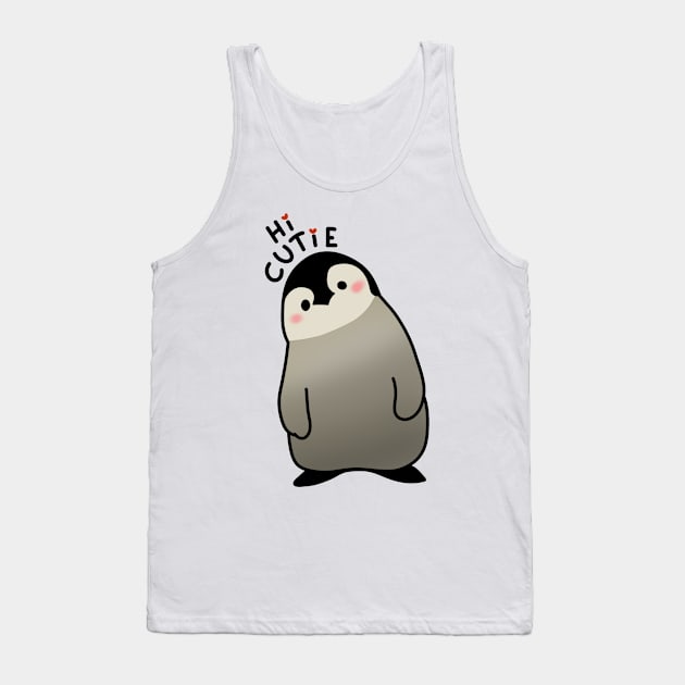 Penguin says Hi Cutie! Tank Top by medimidoodles